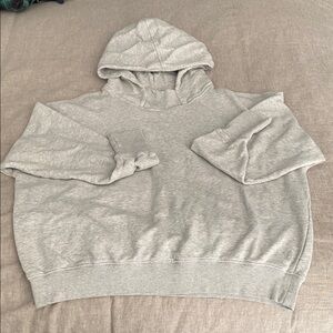 Free People Gray Hooded Sweatshirt
